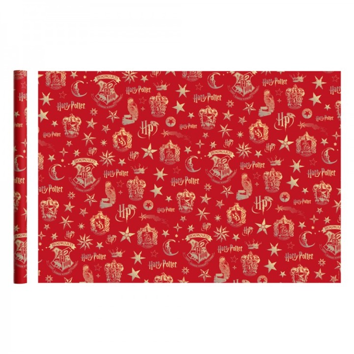 ND Play. Harry Potter Упаковочная бумага 700х1000 мм, 2 шт в рулоне (красная) арт.278534