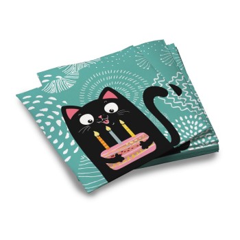 ND Play. Салфетки бумажные трехслойные "Кошки" 33х33 см, 20 шт арт.297164