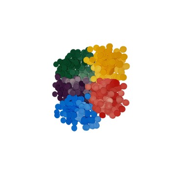 Русское лото.Дополнительные пластмассовые Жетоны к игре "Голубые" д.2,1см. (упаковка 100 шт.)