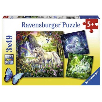 Ravensburger. Пазл "Единороги" 3х49шт коробка