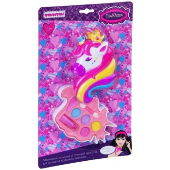 BONDIBON ВВ4764 Набор детской декор. косметики Eva Moda, CRD 30,5x18x3,5 см косм.-единорог тени