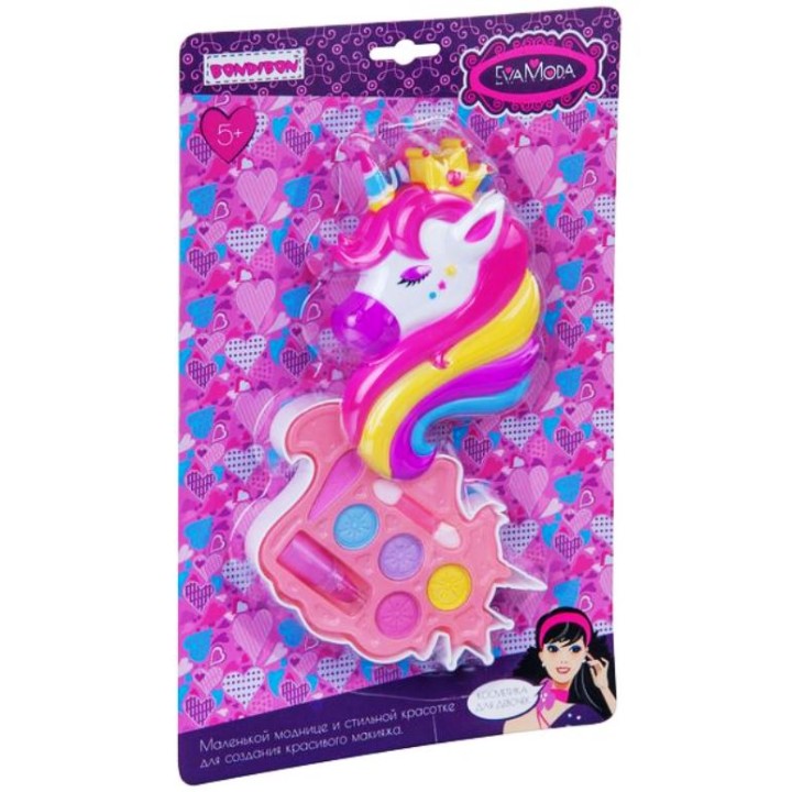 BONDIBON ВВ4764 Набор детской декор. косметики Eva Moda, CRD 30,5x18x3,5 см косм.-единорог тени