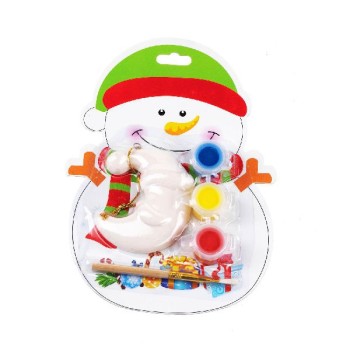 BONDIBON ВВ1403/E94183 Набор для творчества "Елочные украшения" гипс на картоне Снеговик