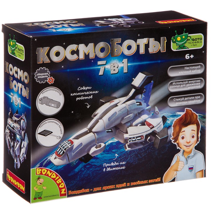 BONDIBON ВВ3341 Французские опыты Науки с Буки "Космоботы 7 в 1"