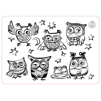 ЯиГрушка. 59898 Коврик-раскраска маленький "Совята" размер 48х33,5 см