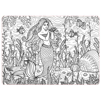 ЯиГрушка. 59885 Коврик-раскраска большой "Русалка" размер 68х48 см