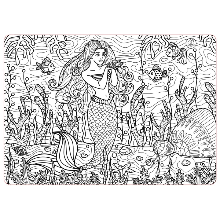 ЯиГрушка. 59885 Коврик-раскраска большой "Русалка" размер 68х48 см