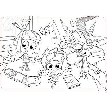 ЯиГрушка. 12039 Коврик-раскраска маленький "Фиксики" 48х33,5 см