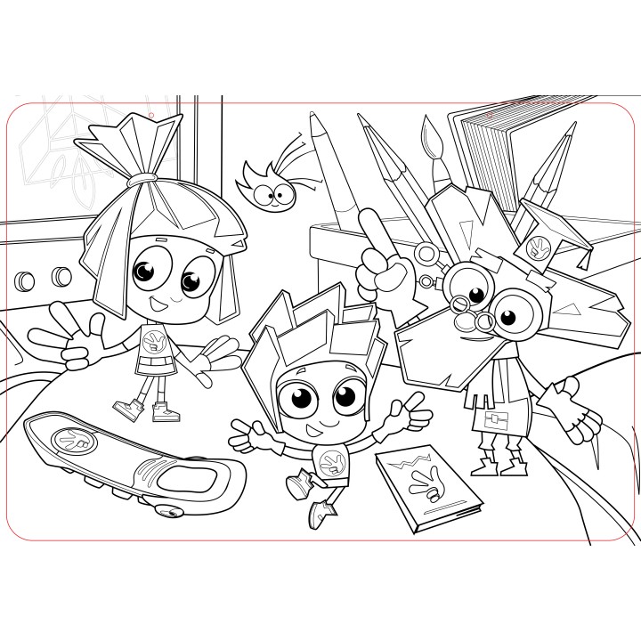 ЯиГрушка. 12039 Коврик-раскраска маленький "Фиксики" 48х33,5 см