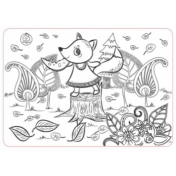 ЯиГрушка. 59889 Коврик-раскраска маленький "Лисичка" размер 48х33,5 см