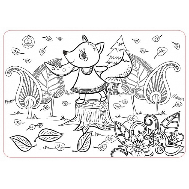 ЯиГрушка. 59889 Коврик-раскраска маленький "Лисичка" размер 48х33,5 см