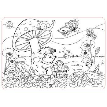 ЯиГрушка. 59890 Коврик-раскраска маленький "Ёжик" размер 48х33,5 см