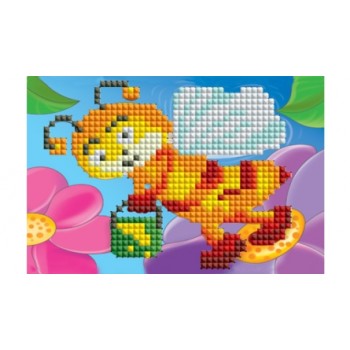 Рыжий кот. Алмаз. мозаика ASE019 10х15 см, без подр.,на карт. ,с мольб.,14 цв. "Милая пчелка"