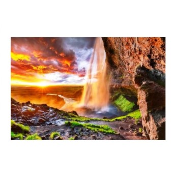 Рыжий кот. Холст 30х40 арт.Х-9058 с красками по номерам "Водопад на закате"