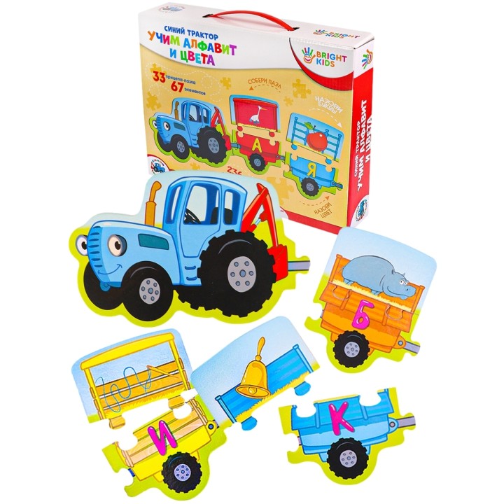 Bright kids. Учимся и играем. "Синий трактор. Учим алфавит и цвета"арт.ИН-6143