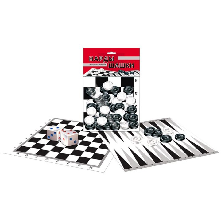 Рыжий кот. Нарды и шашки в пакете + 2 поля 28,5х28,5 см арт.ИН-0162