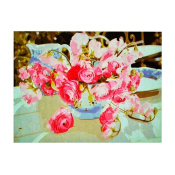 Рыжий кот. Холст 40х50 арт.Х-4730 с красками по номерам "Прекрасные розовые розы"