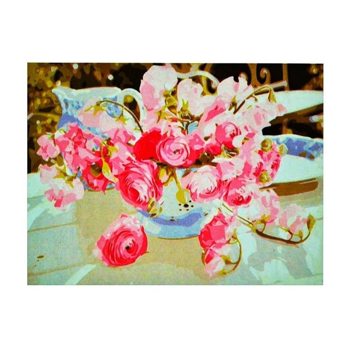 Рыжий кот. Холст 40х50 арт.Х-4730 с красками по номерам "Прекрасные розовые розы"