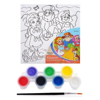 Рыжий кот. Холст 15х15 арт.Х-0375 с красками "Любимая сказка"