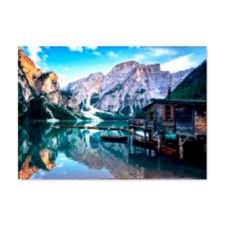 Рыжий кот. Холст 22х30 арт.HS186 с красками по номерам "Красивое озеро у гор"