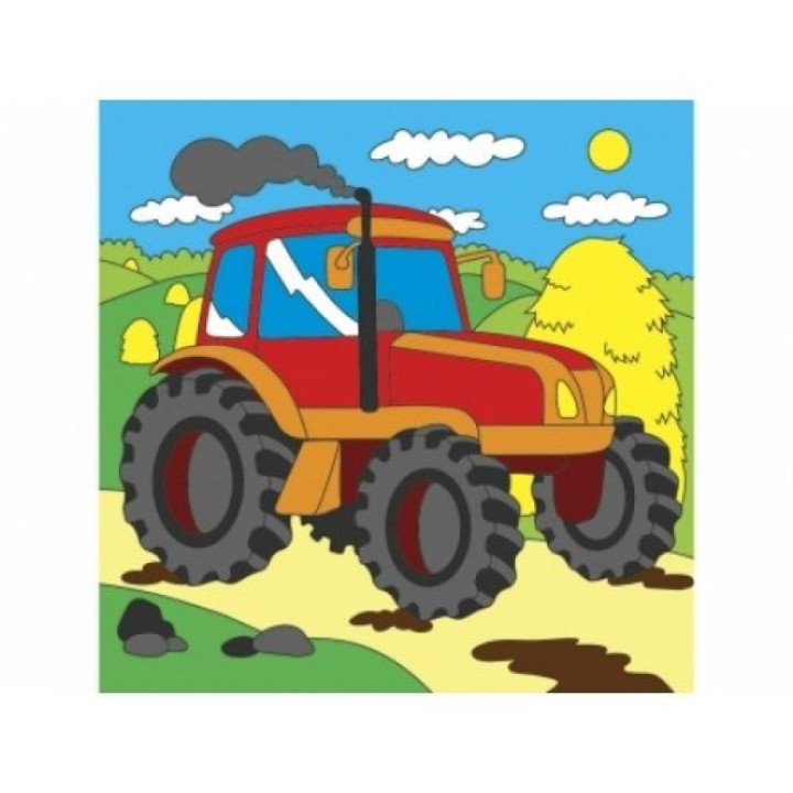 Рыжий кот. Холст 15х15 арт.Х-9379 с красками по номерам "Яркий трактор" .