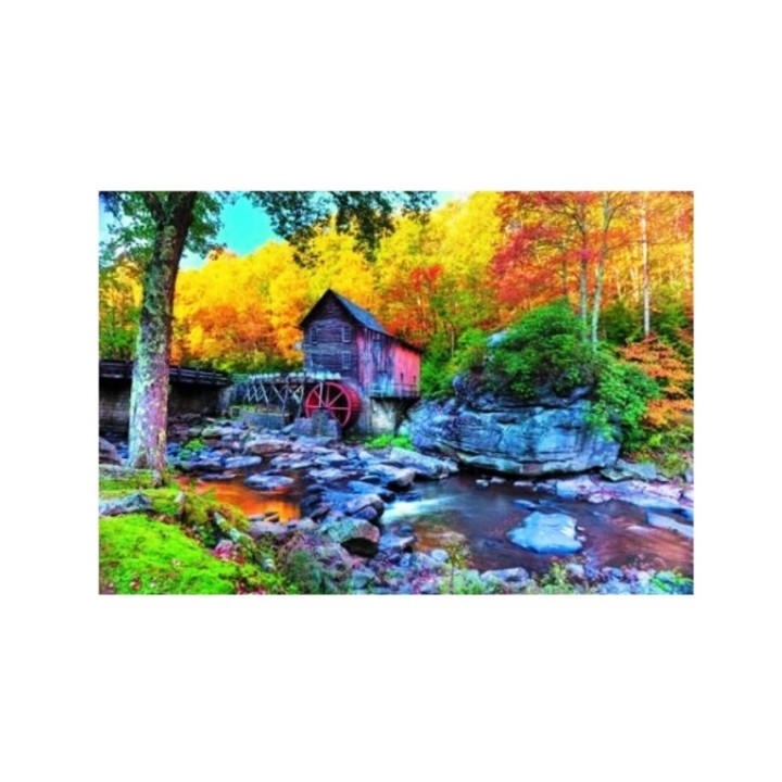 Рыжий кот. Холст 22х30 арт.HS193 с красками по номерам "Деревянный домик в лесу"