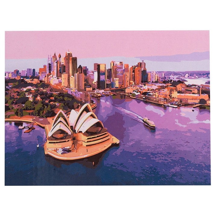 Рыжий кот. Холст 40х50 арт.Х-6596 с красками по номерам "Сидней на закате"