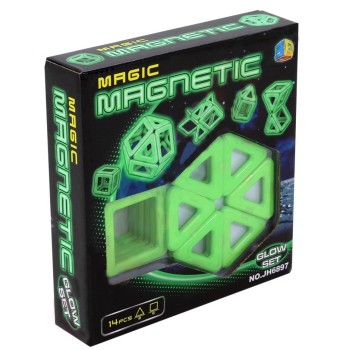 Рыжий кот. Конструктор магнитный "Волшебные магниты Неон" 14 деталей, арт.100948540