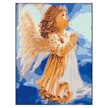 Рыжий кот. Холст 40х50 арт.ST040 с красками по номерам "Ангелок в небе"