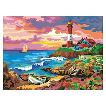 Рыжий кот. Холст 30х40 арт.Х-0412 с красками по номерам "Маяк на море"