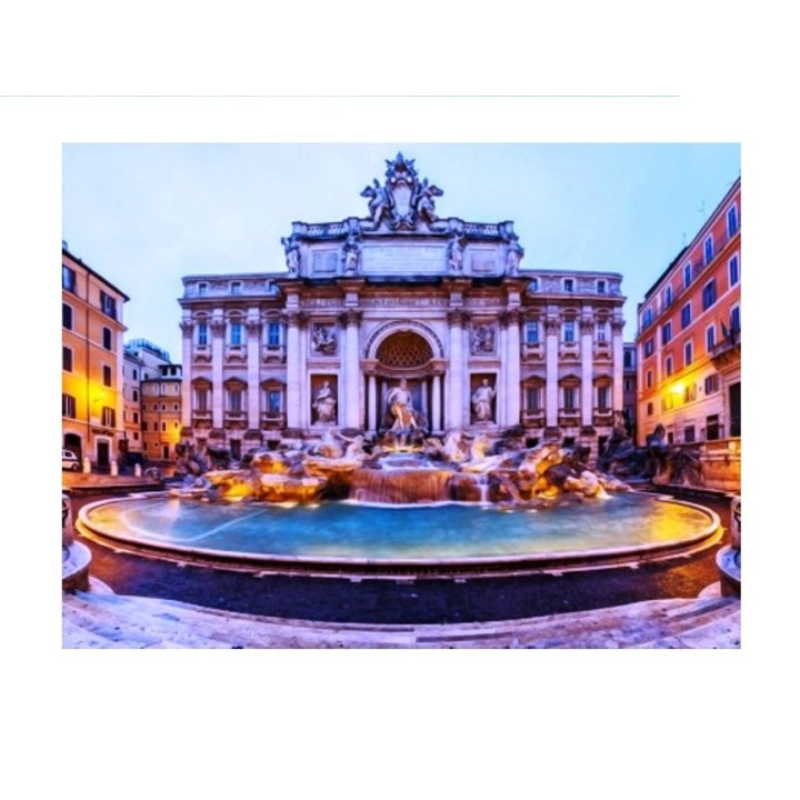 Рыжий кот. Холст 22х30 арт.HS240 с красками по номерам "Фонтан Треви в Риме"