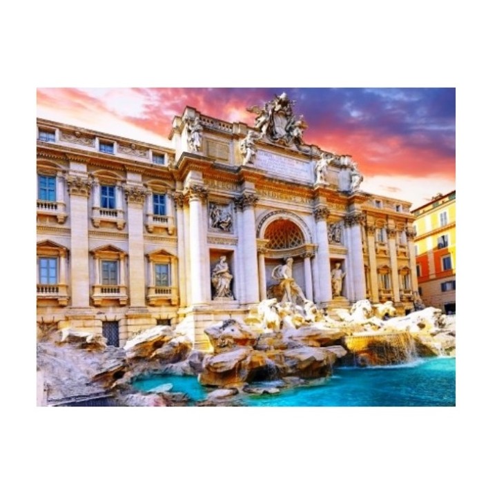 Рыжий кот. Холст 22х30 арт.HS280 с красками по номерам "Знаменитый римский фонтан"