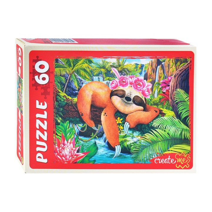 Рыжий кот. Пазлы 60 эл. арт.2449 "Милый ленивец №7"