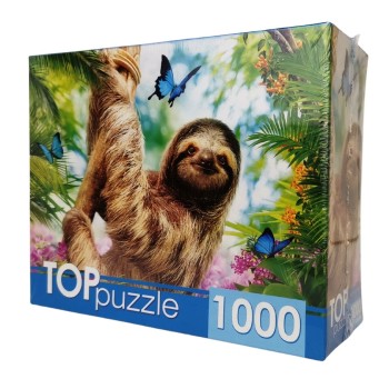 Рыжий кот. TOPpuzzle. Пазлы 1000 эл. арт.4304 "Ленивец на ветке"