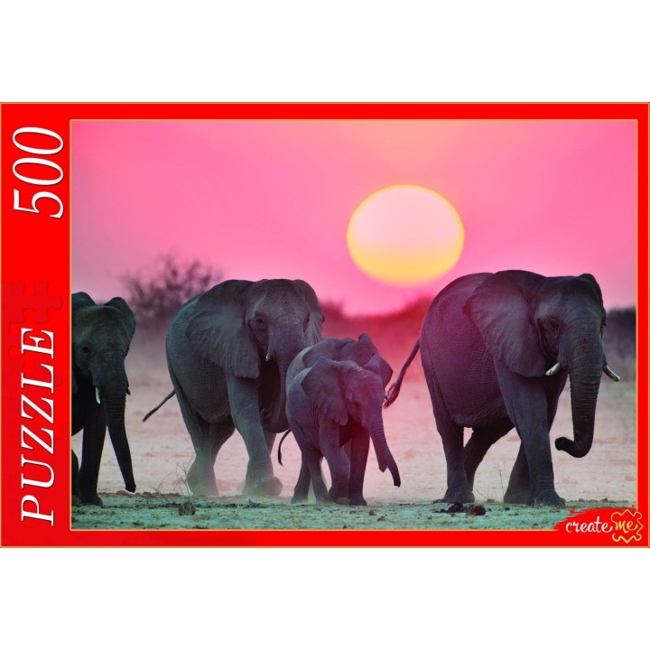 Рыжий кот. Пазлы 500 эл. арт.7934 "Семейство слонов"