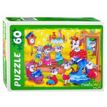 Рыжий кот. Пазлы 60 эл. арт.0459 "Волк и семеро козлят"