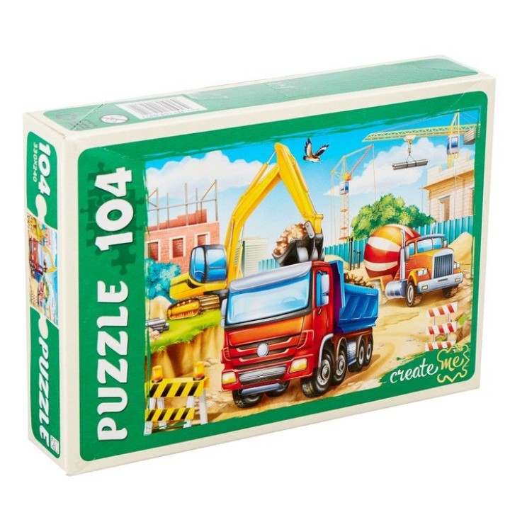 Рыжий кот. Пазлы 104 эл. арт.0471 "Большая стройка"