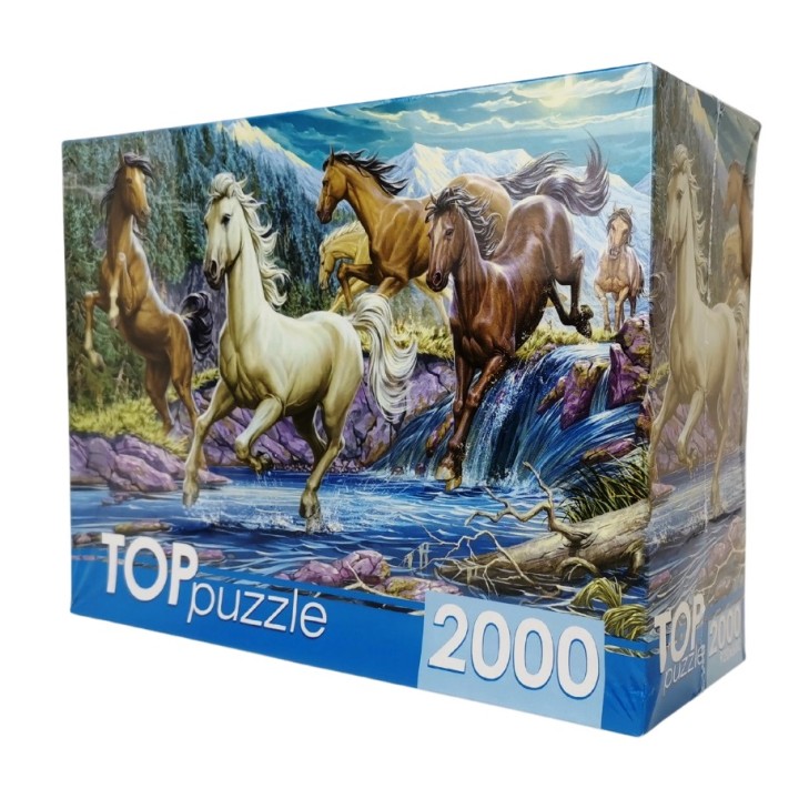 Рыжий кот. TOPpuzzle. Пазлы 2000 эл. арт.1594 "Ночной табун лошадей"