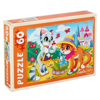 Рыжий кот. Пазлы 60 эл. арт.0461 "Милые котята и замок"