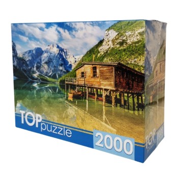 Рыжий кот. TOPpuzzle. Пазлы 2000 эл. арт.4848 "Летнее озеро Брайес" Италия