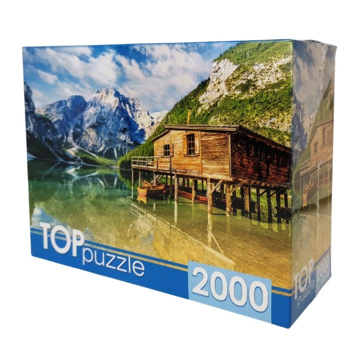 Рыжий кот. TOPpuzzle. Пазлы 2000 эл. арт.4848 "Летнее озеро Брайес" Италия