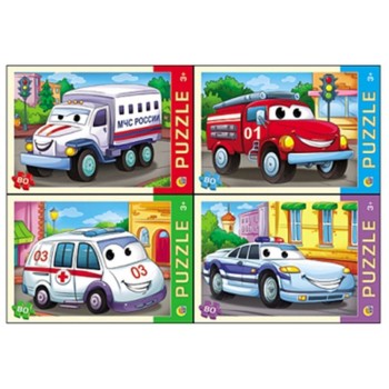 Рыжий кот. Пазлы 80 эл. арт.1490 "Тачки помощники"