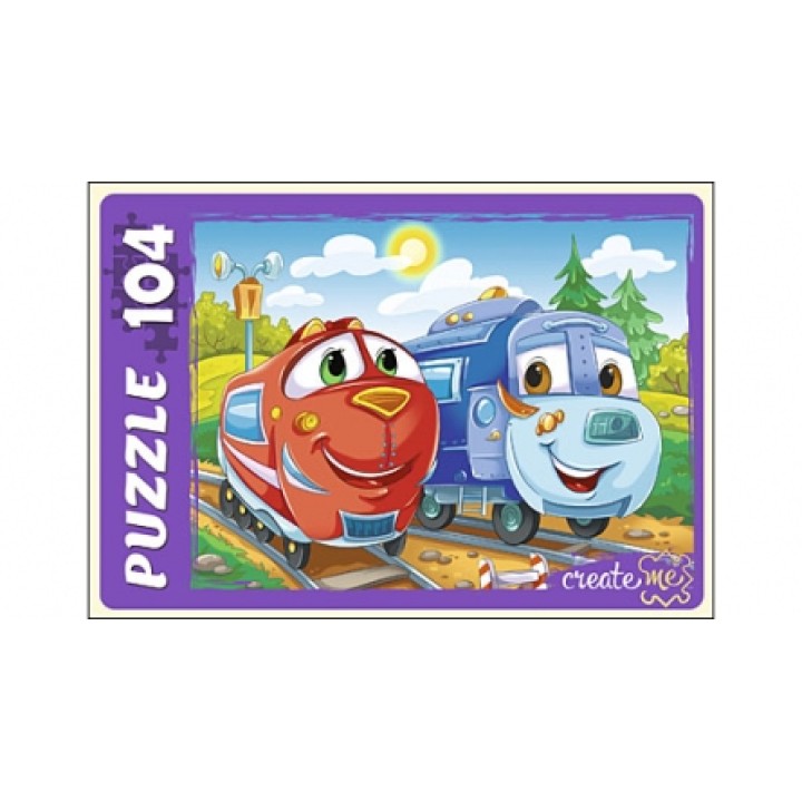 Рыжий кот. Пазлы 104 эл. арт.7236 "Паровозики"