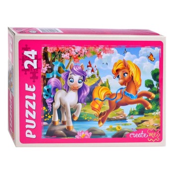 Рыжий кот. Макси-пазлы 24 эл. арт.0615 "Пони на пруду"