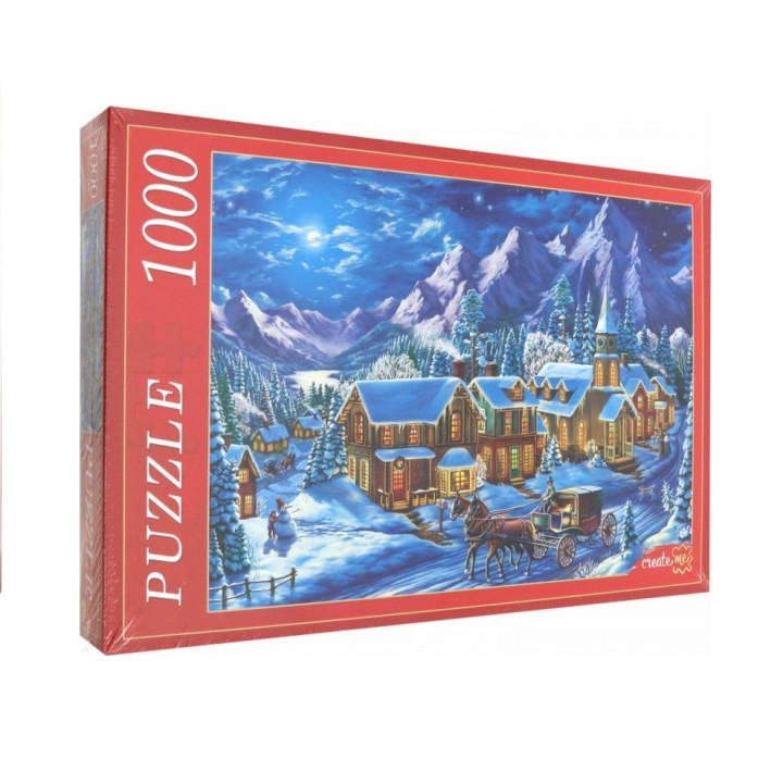 Рыжий кот. Пазлы 1000 эл. арт.7356 "Снежные горы"