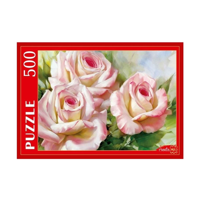 Рыжий кот. Пазлы 500 эл. арт.5889 "Бело-розовые розы" И. Левашов