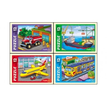 Рыжий кот. Пазлы 12 эл. арт.5642 "Нужный транспорт" /32