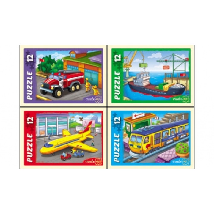 Рыжий кот. Пазлы 12 эл. арт.5642 "Нужный транспорт" /32