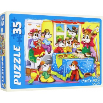 Рыжий кот. Макси-пазлы 35 эл. арт.6787 "Волк и семеро козлят"