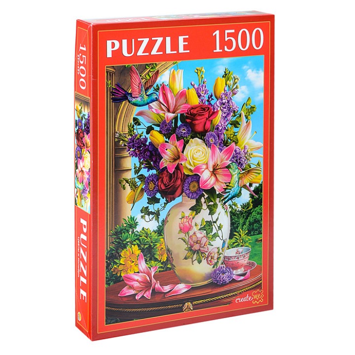 Рыжий кот. Пазлы 1500 эл. арт.0643 "Уветы и колибри"